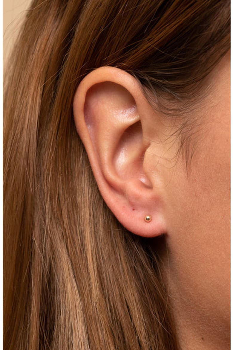 Single Sphere Stud, Alternate, color, 10k Yellow Gold