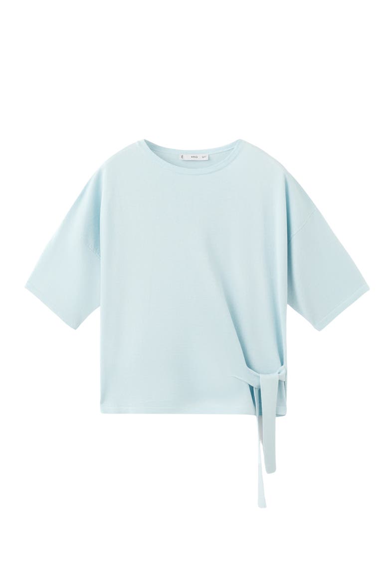 Bow Short Sleeve Sweater, Alternate, color, SKY BLUE