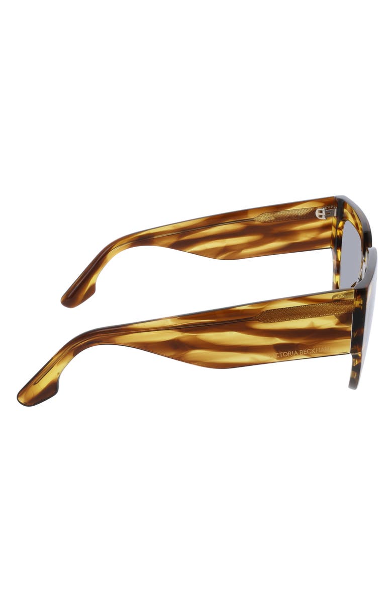 Victoria Beckham 53mm Classic Logo Tea Cup Sunglasses, Alternate, color, Striped Tobacco