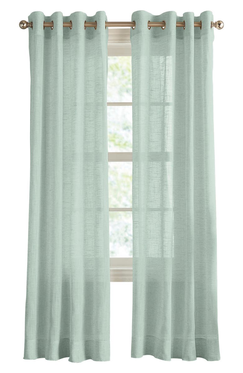 DKNY Classic Set of 2 Curtain Panels, Main, color, Sage
