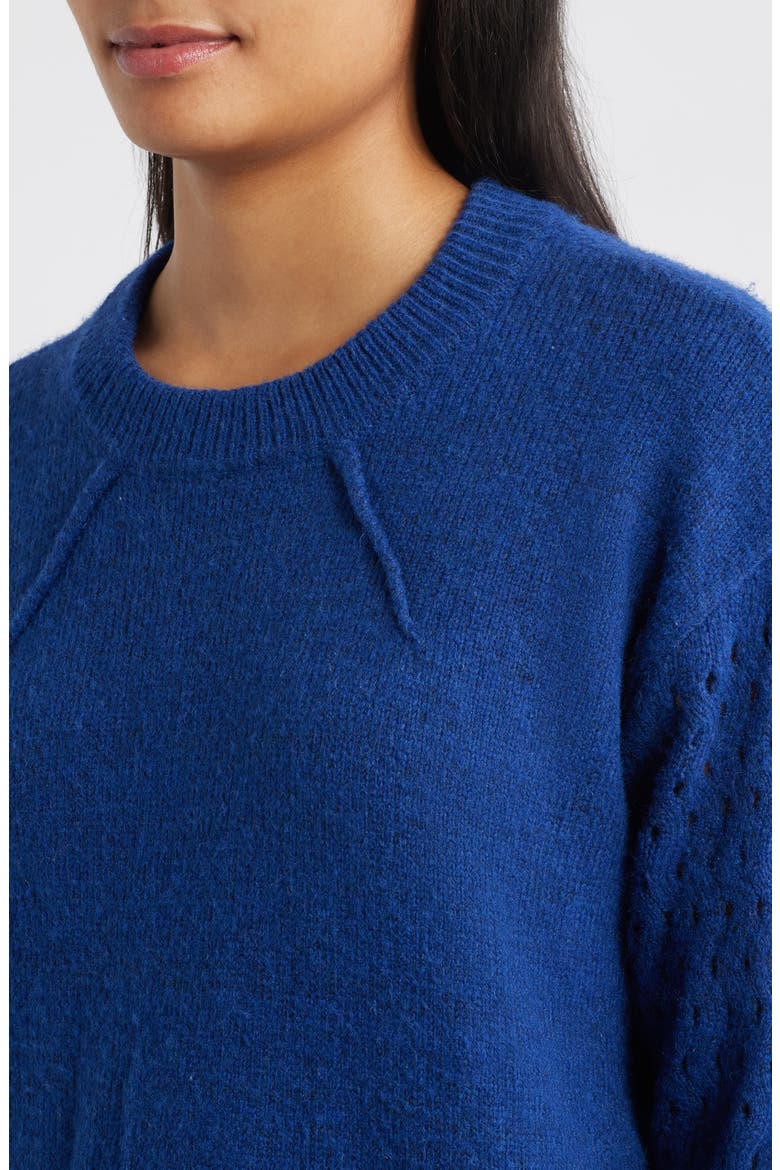 Open Stitch Sleeve Sweater, Alternate, color, TWILIGHT
