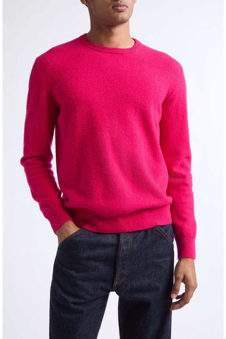 Men's Crewneck Cashmere Sweater, Main, color, MULBERRY