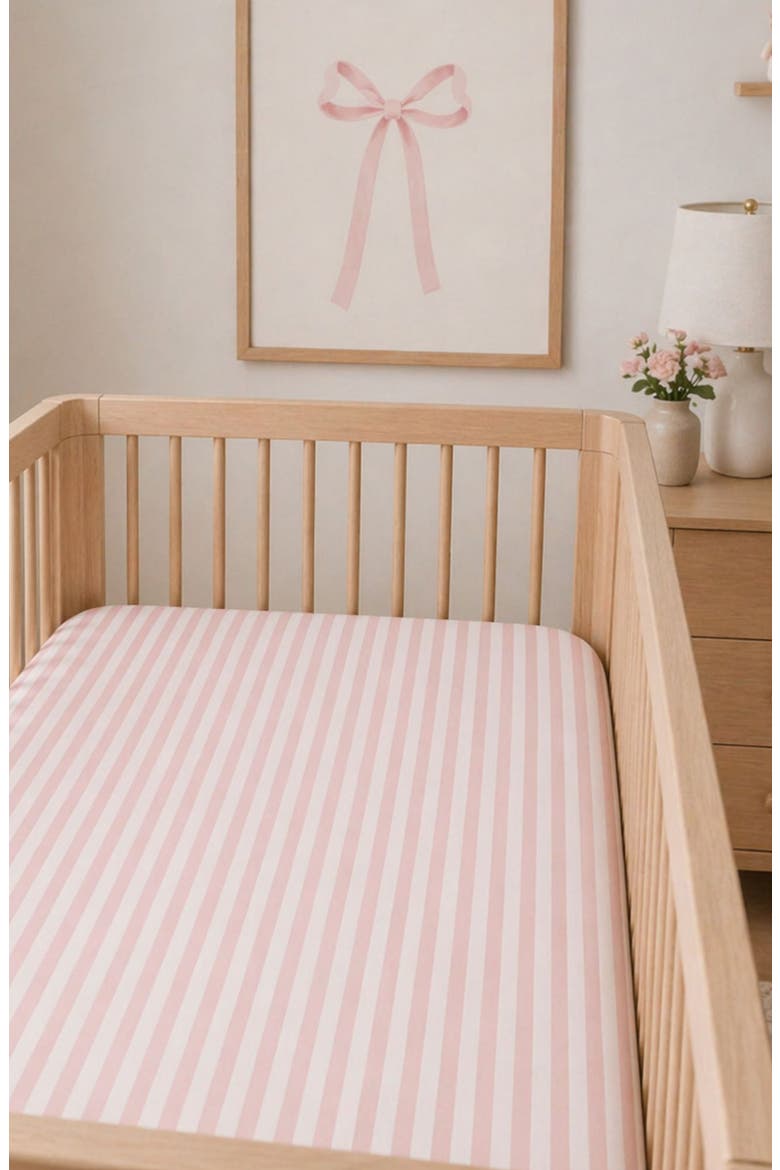 Golden Meadow Standard Crib Sheet, Alternate, color, PINK