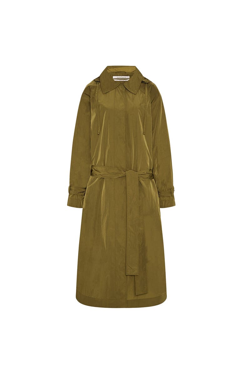 Another Tomorrow Recycled Nylon Trench, Alternate, color, Olive