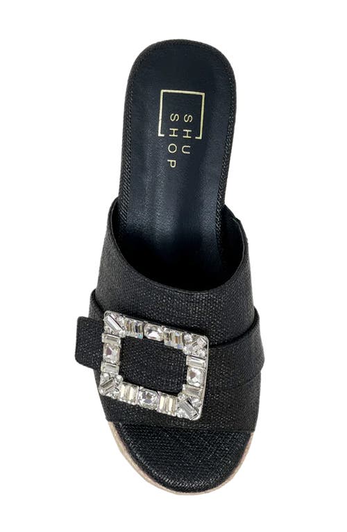 Shushop Kelly Jute Platform Sandal In Black