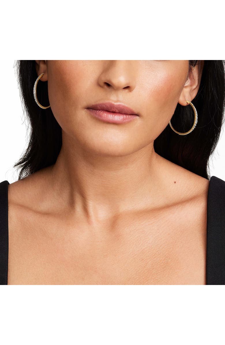 LANA Flawless Graduating Diamond Hoop Earrings, Alternate, color, Yellow Gold