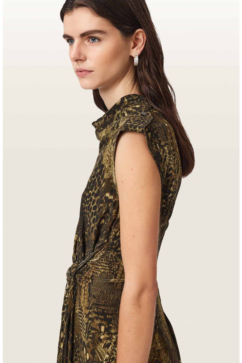 Persia Knotted Asymmetric Dress, Alternate, color, BLIXA KHAKI GREEN