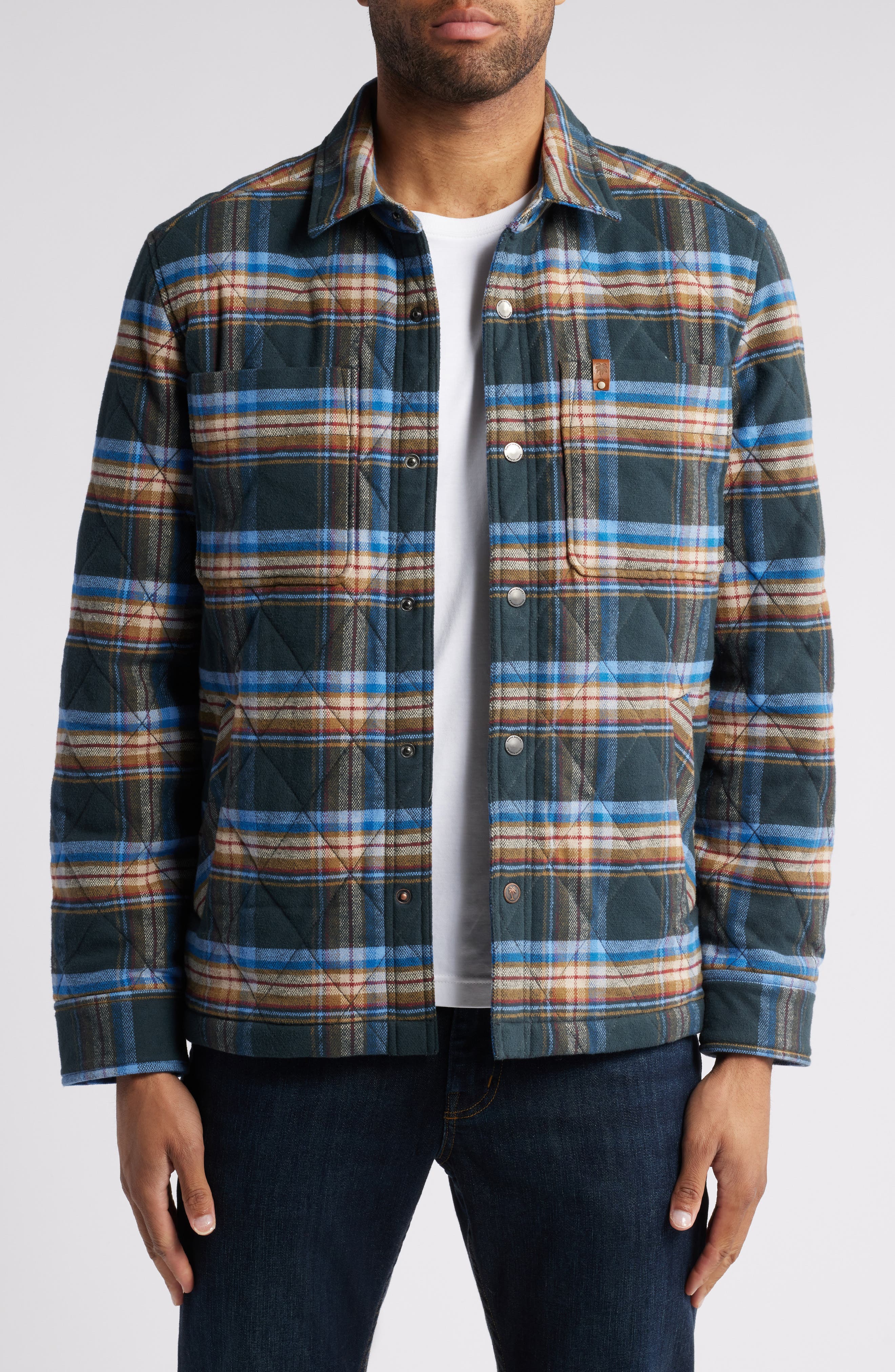 Tommy Bahama Oak Harbor Quilted Plaid Flannel Shirt Jacket