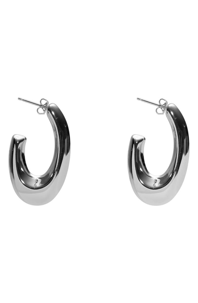 Argento Vivo Sterling Silver Graduated Oval Hook Hoop Earrings, Main, color, Silver