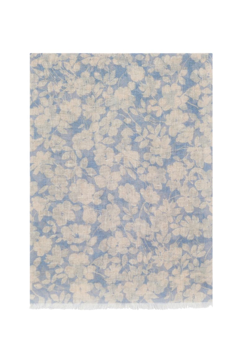 Dalia Floral Print Scarf, Main, color, Sky Blue