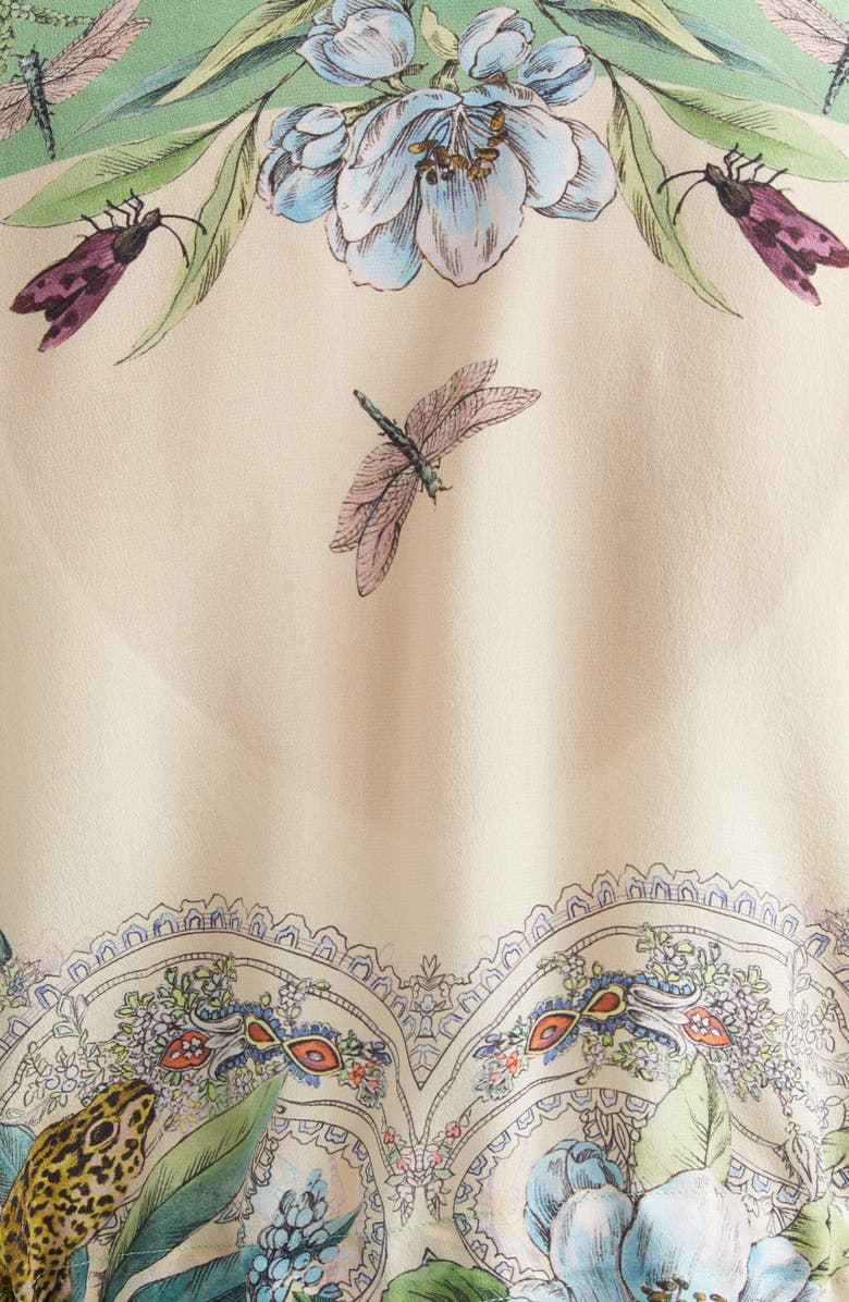 Etro Print Silk Poncho, Alternate, color, Multicolor Pink Base