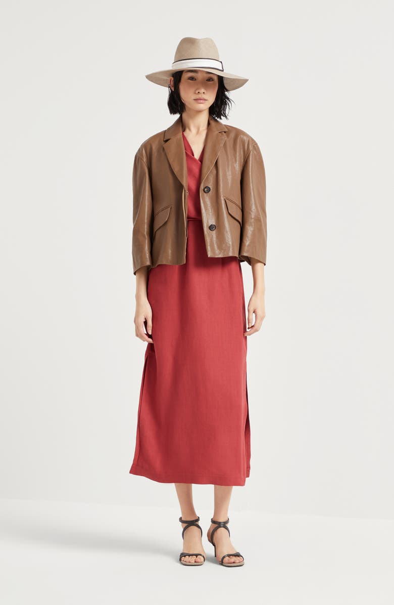 Brunello Cucinelli Wrap-effect dress, Alternate, color, 