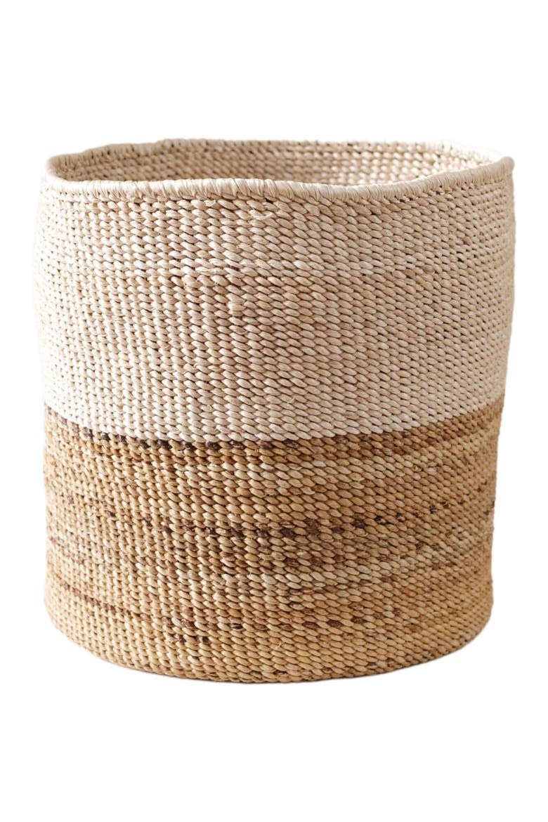 Two-Tone Banana Leaf Planter, Alternate, color, Neutral