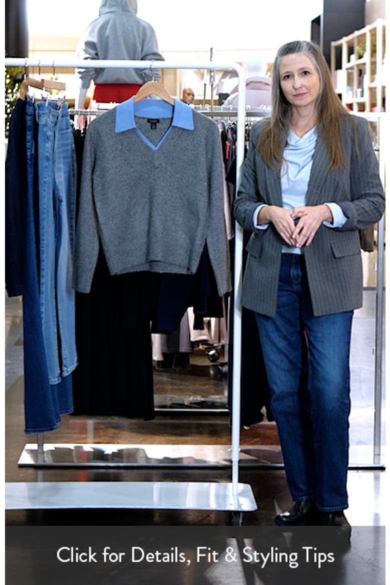 Contrast Collar Twofer Sweater video