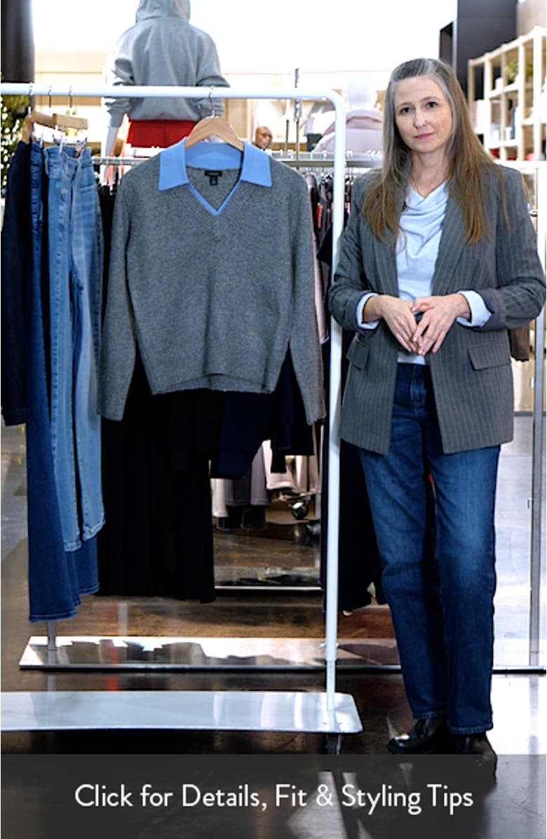 Contrast Collar Twofer Sweater, sales video thumbnail