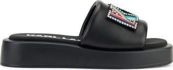 Opal Studs Platform Slide Sandal