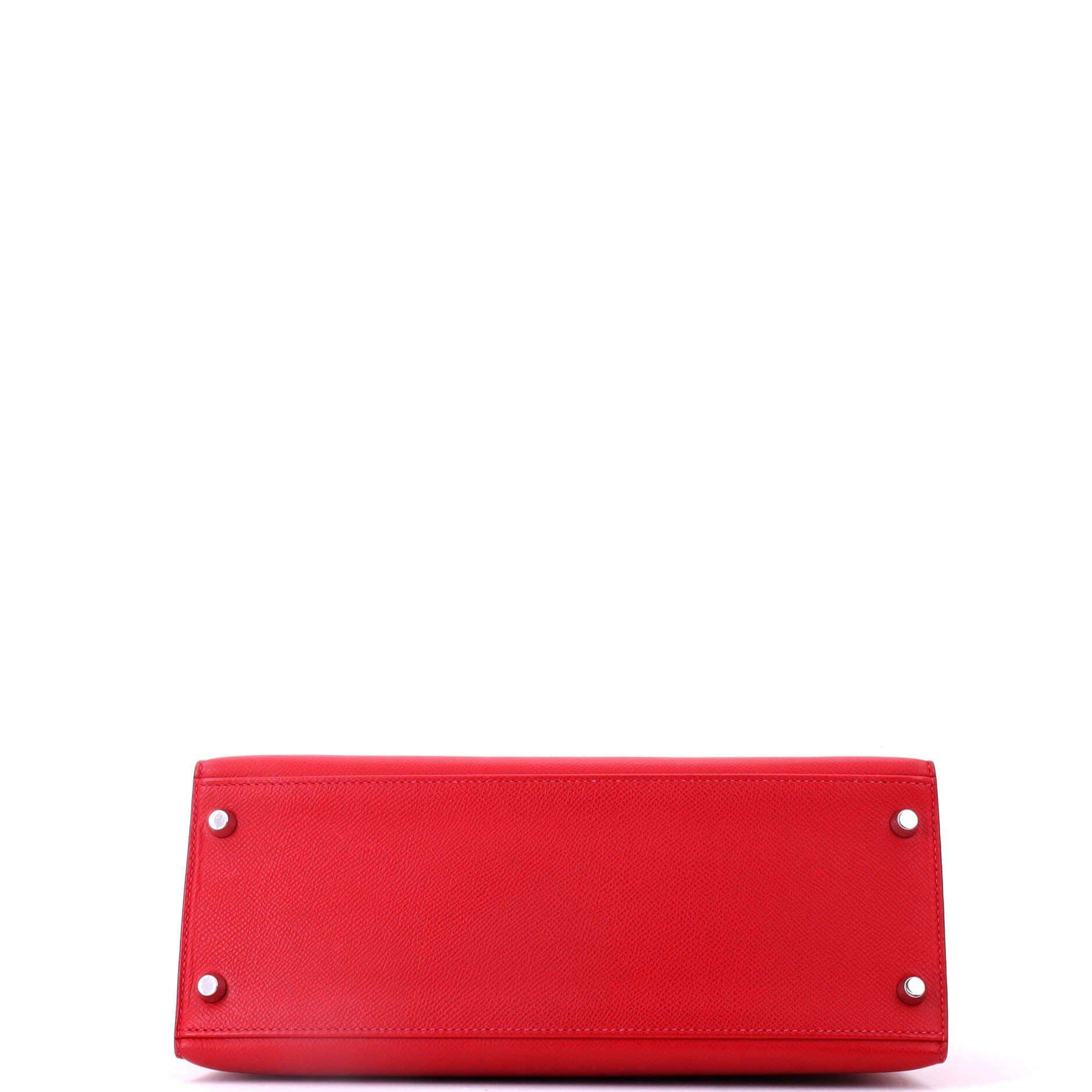 Pre-Owned Hermes Kelly Handbag Red Epsom with Palladium Hardware 28, Alternate, color, Rouge Casaque
