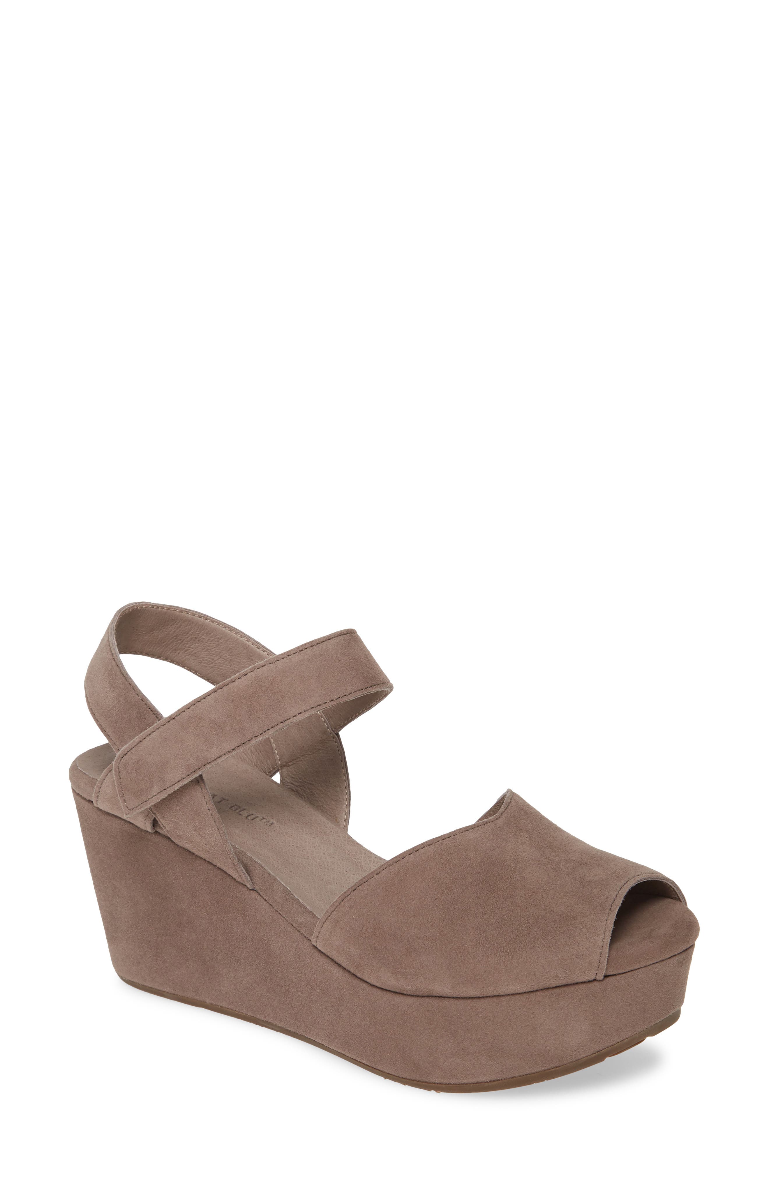 Waffy Platform Wedge Sandal, Main, color, GREY SUEDE