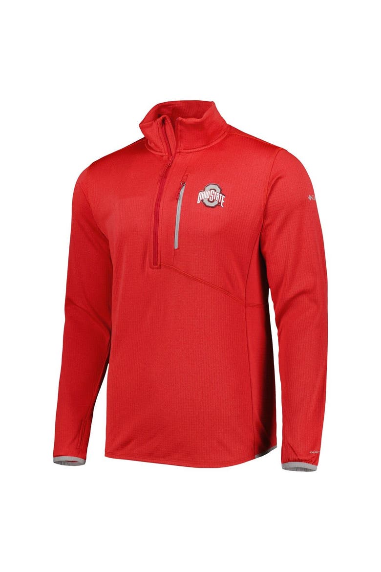 Men's Columbia Scarlet Ohio State Buckeyes Park View Omni-Wick Half-Zip Top, Alternate, color, Scarlet