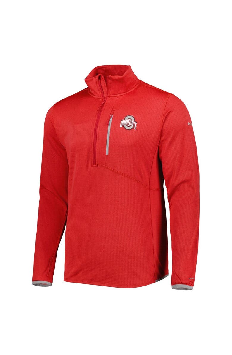 Columbia Men's Columbia Scarlet Ohio State Buckeyes Park View Omni-Wick Half-Zip Top, Alternate, color,