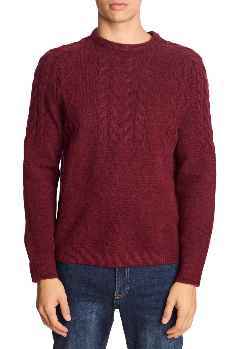 Crewneck Sweater, Main, color, DARK MAROON