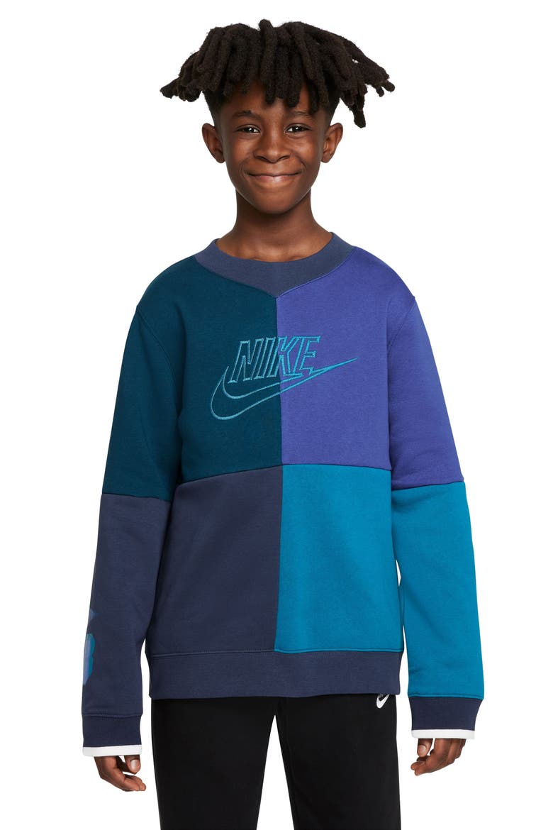 Kids' Sportswear Logo Sweatshirt, Main, color, MIDNIGHT NAVY/ BLUE