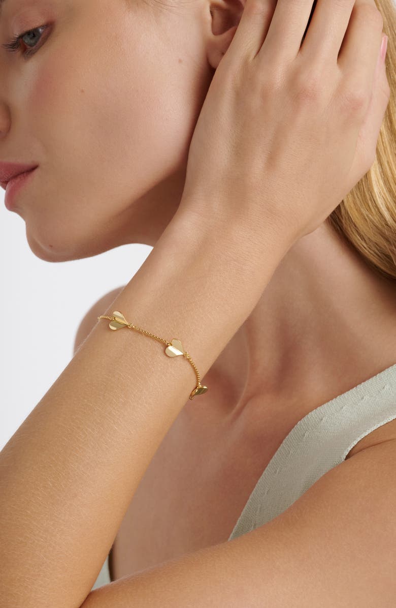 Ted Baker Helena Flutter Heart Station Bracelet, Alternate, color, Metallic Gold