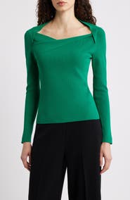 Elie Tahari Sunny Queen Anne Neck Top
