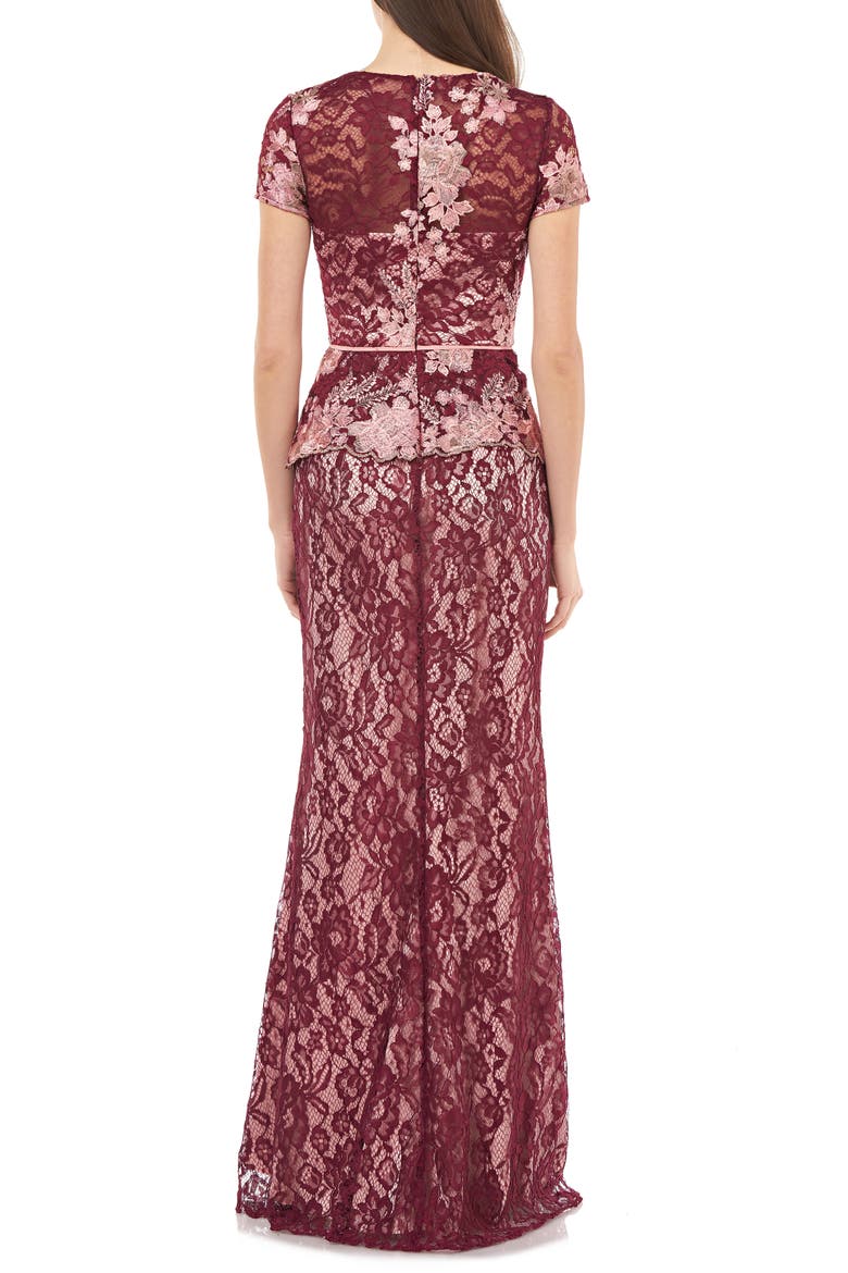 Lace Gown, Alternate, color, CABERNET