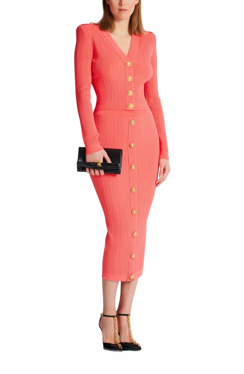 Balmain Crinkled Leather Wallet With Shuffle Chain, Alternate, color, Black