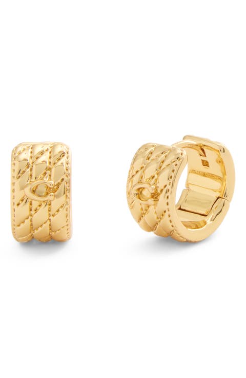 Quilted Huggie Earrings