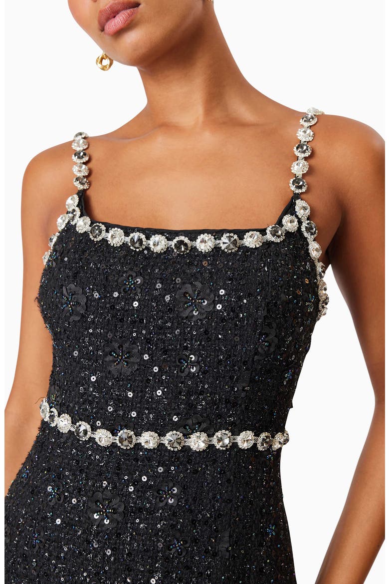 Adeline Tweed Minidress, Alternate, color, BLACK