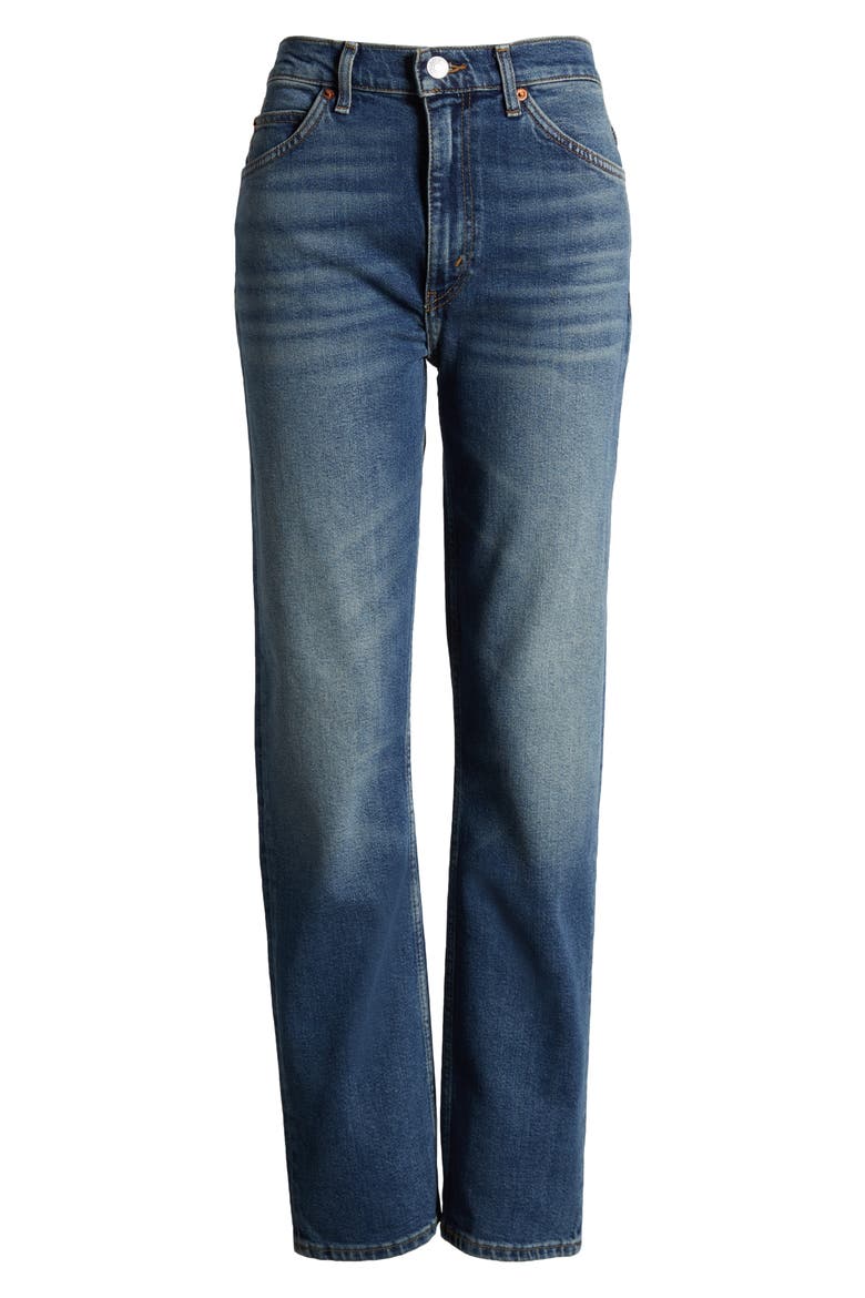 '70s High Waist Straight Leg Jeans, Alternate, color, DISTRESSED