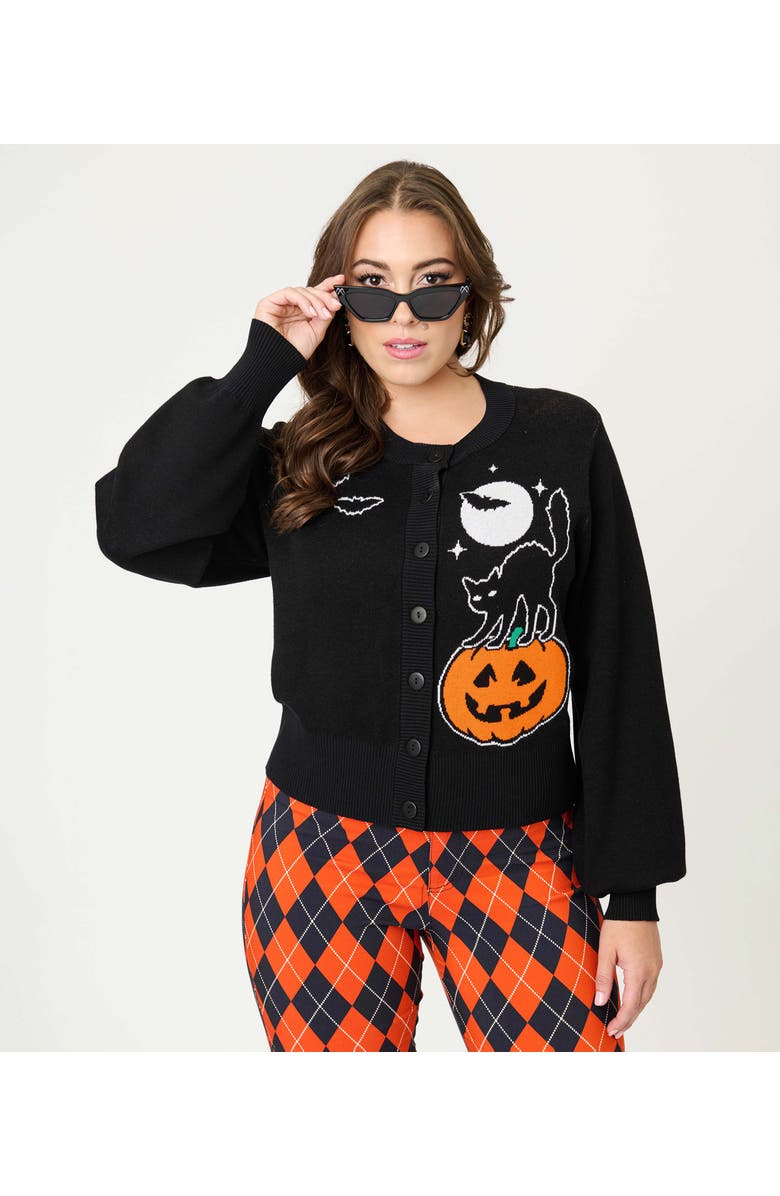 Unique Vintage 1950s Cropped Cardigan, Main, color, Black