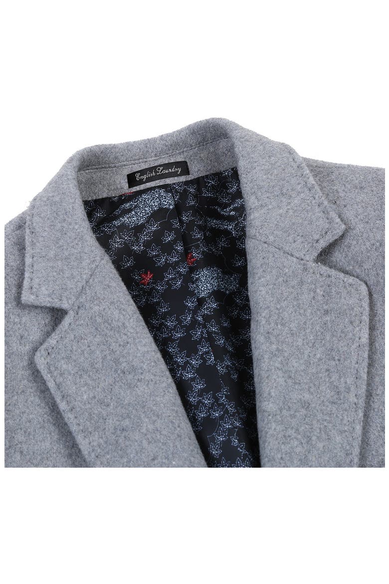 Wool Blend 3-Button Three-Quarter Length Top Coat, Alternate, color, LT GRAY