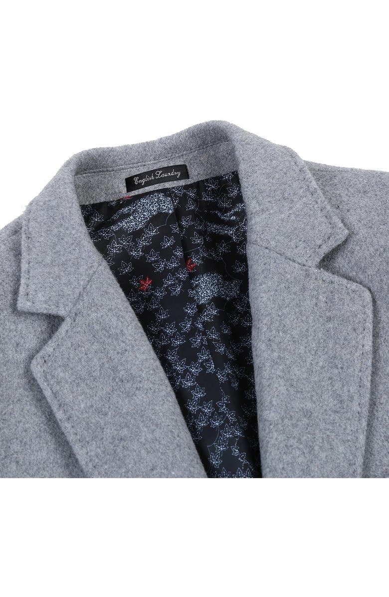 English Laundry Wool Blend 3-Button Three-Quarter Length Top Coat, Alternate, color, Lt Gray