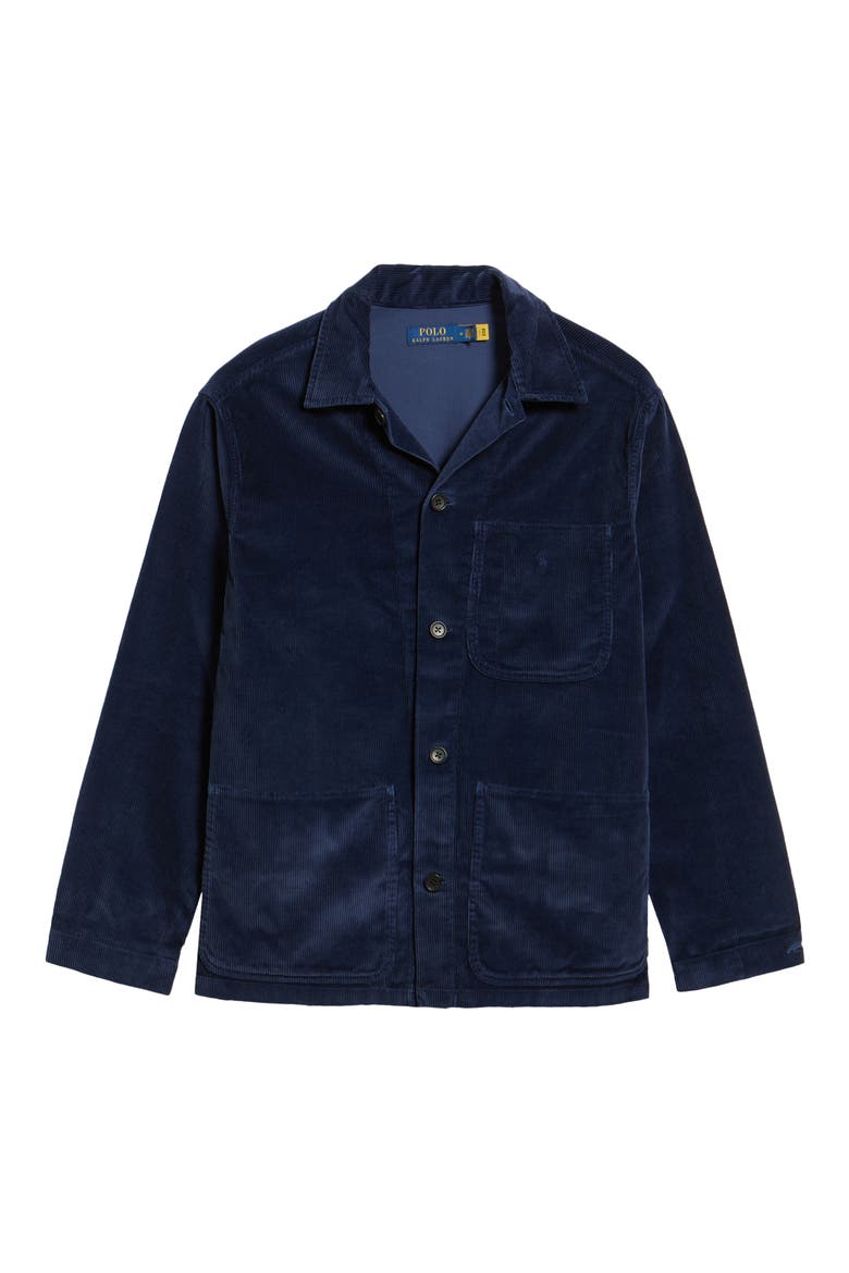 Corduroy Shirt Jacket, Main, color, NAVY
