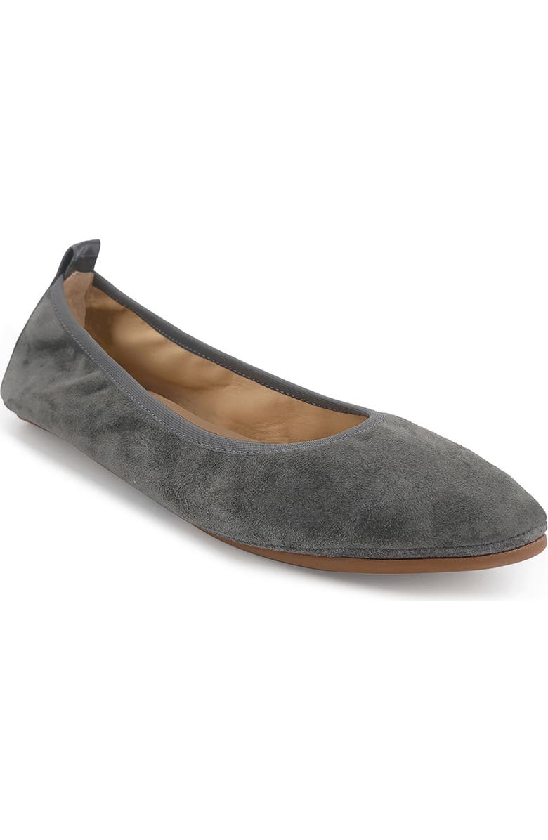 Yosi Samra Vienna Foldable Ballet Flat, Main, color, Smoke