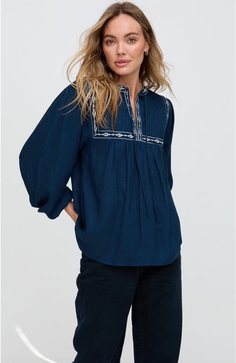 Raffya Baez Billowy Sleeve Blouse, Alternate, color, Blue