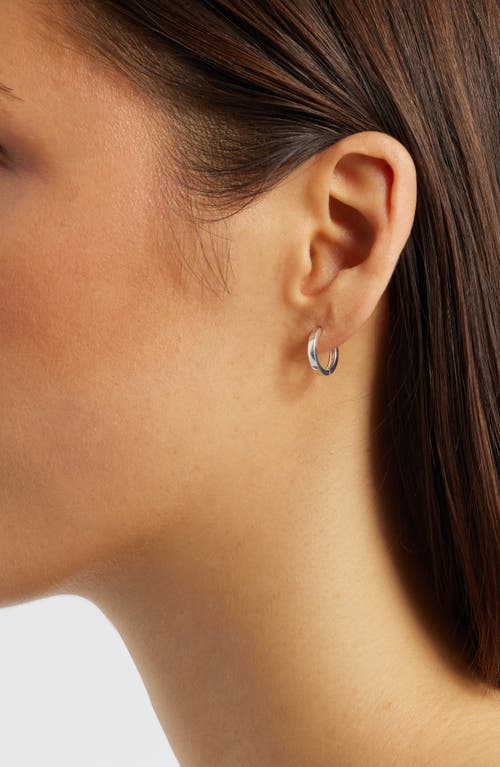 Nashelle Square Edge Huggie Hoop Earrings In Metallic