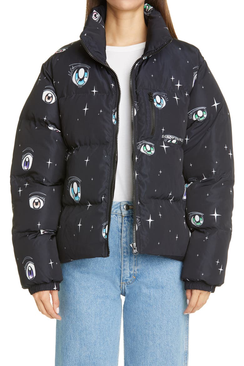 Luna Eye Print Puffer Jacket, Main, color, GALAXY PRINT