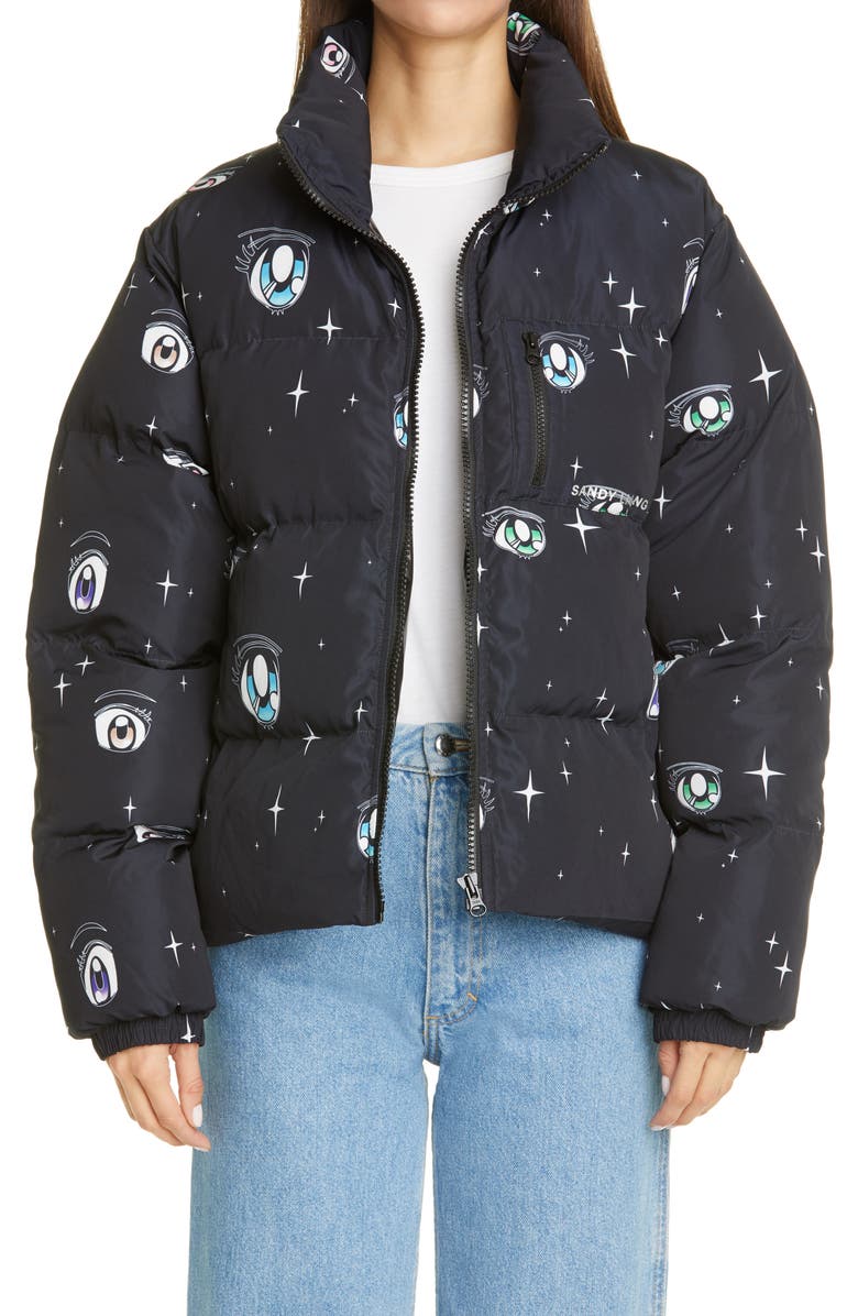 Sandy Liang Luna Eye Print Puffer Jacket, Main, color,