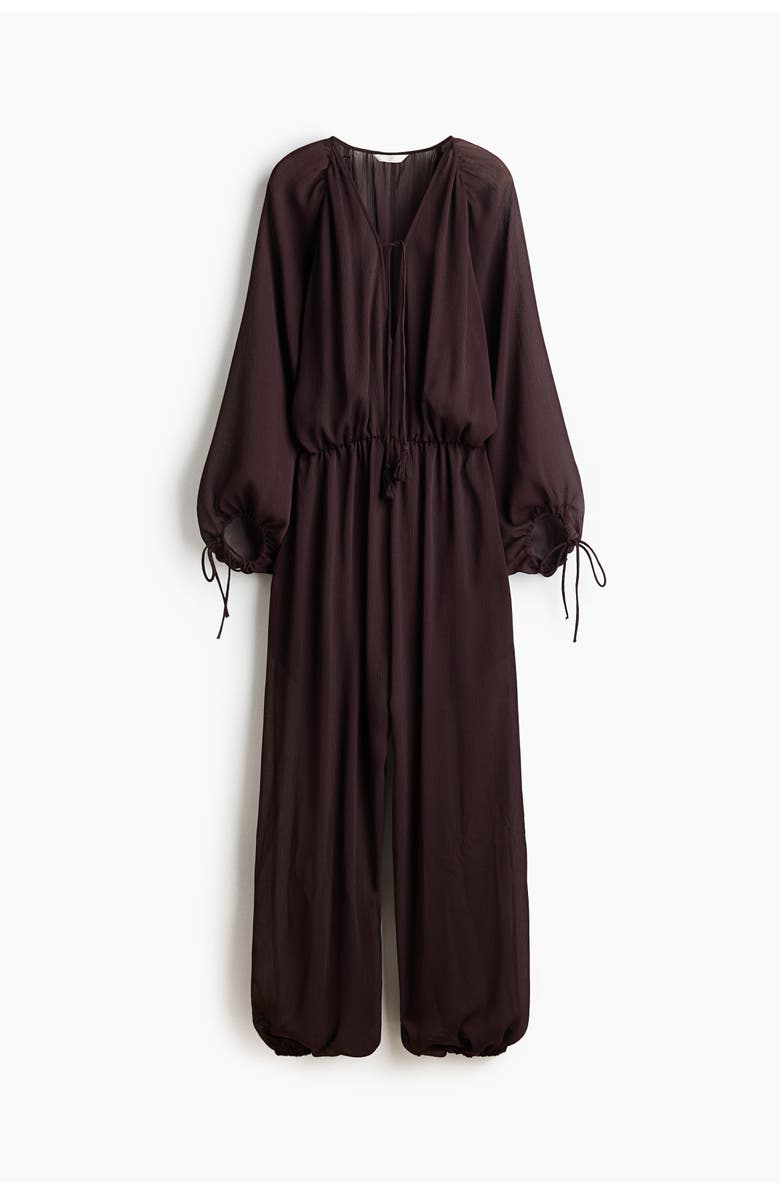 H&M Oversized Balloon-leg Jumpsuit, Main, color, Dark Brown