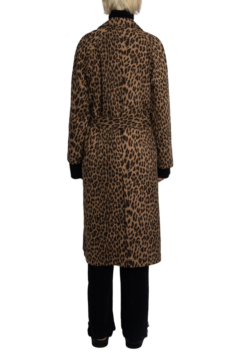 Zadig & Voltaire Mentle Leopard Print Cotton Trench Coat (Women