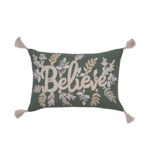 C & F Home C&f Home Believe Throw Pillow, 14" X 22" In Green