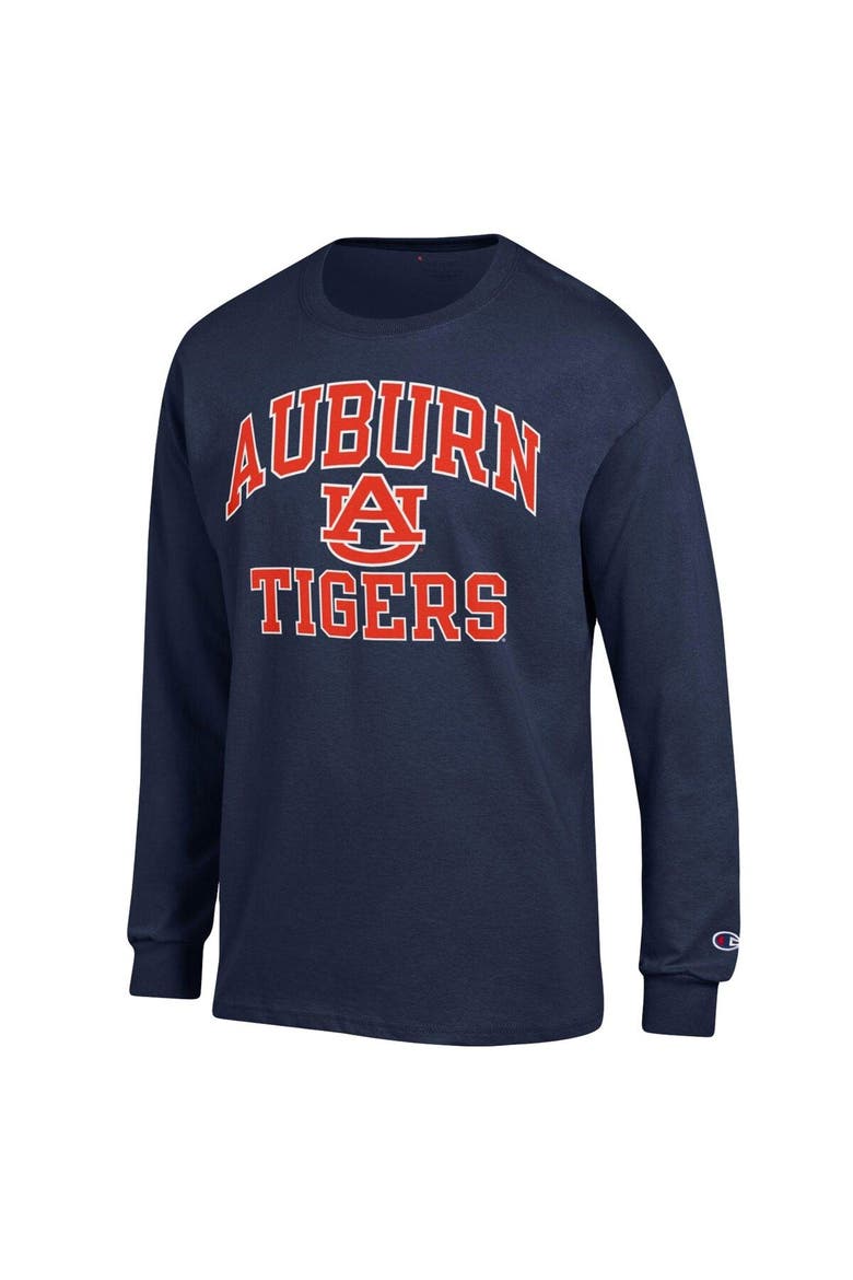 Men's Champion Navy Auburn Tigers High Motor Long Sleeve T-Shirt, Alternate, color, Navy