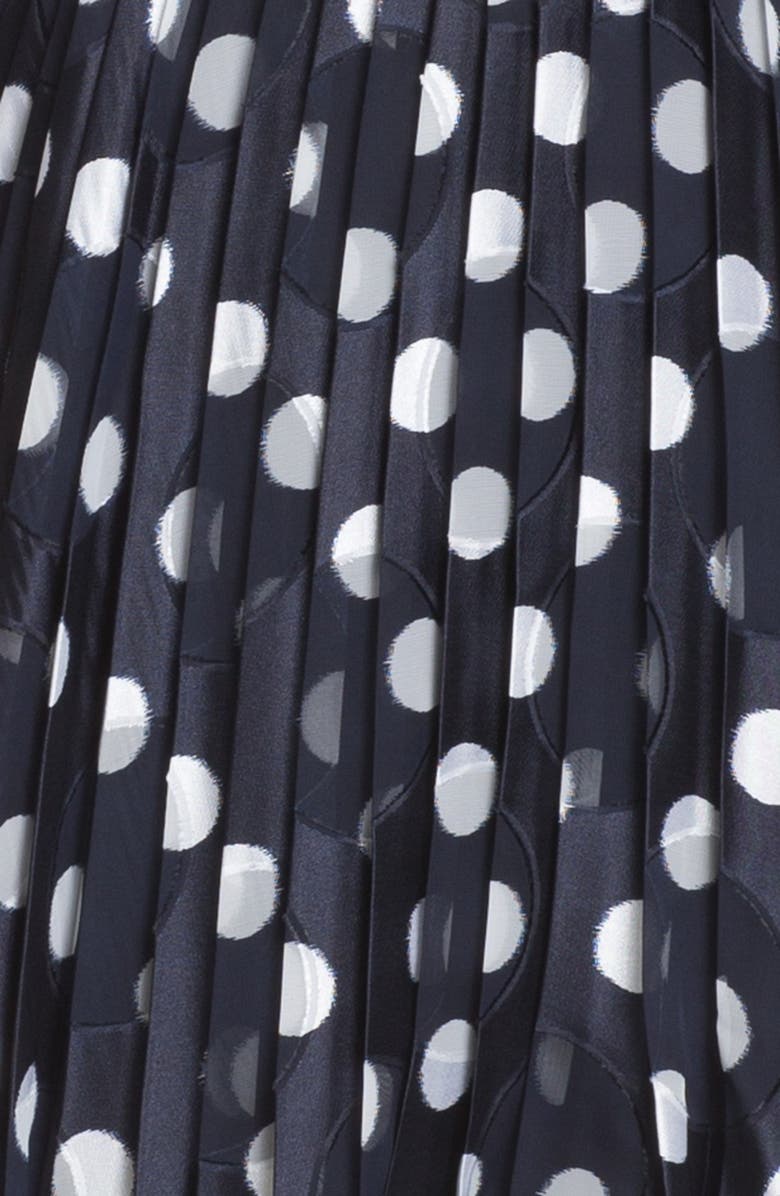 Adrianna Papell Burnout Polka Dot Fit & Flare Dress, Alternate, color, 