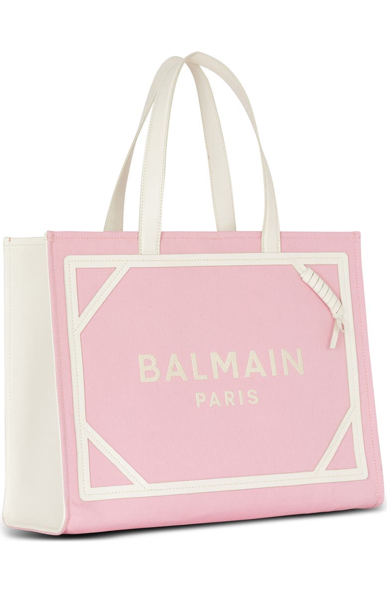 Balmain Medium B-Army Logo Canvas Shopper Tote, Alternate, color,