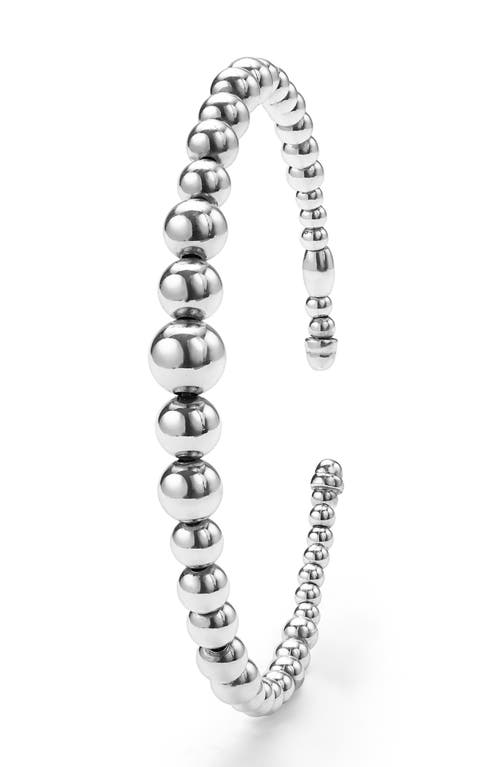 Lagos Sterling Silver Caviar Bubbly Beaded Cuff Bracelet In Metallic
