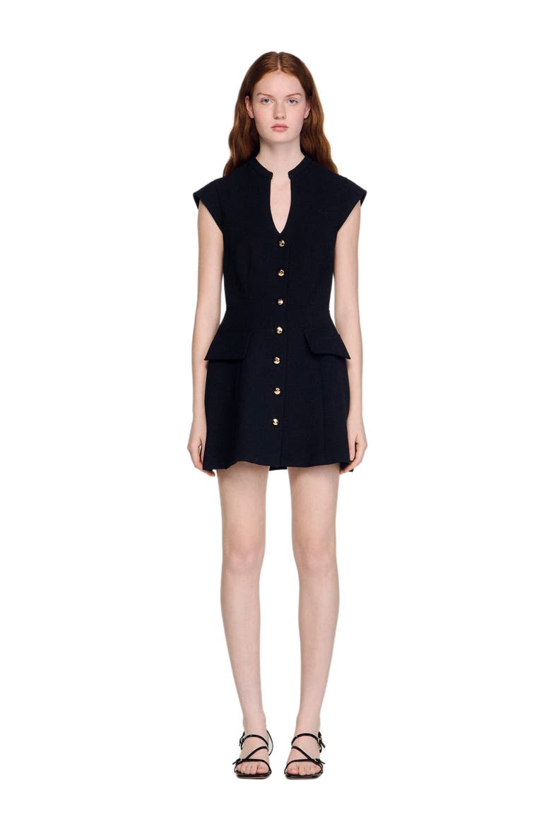 Mini Tailored Dress, Main, color, Black